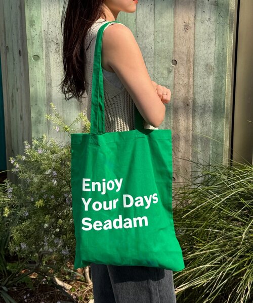 SEADAM（シーダム）の「【SEADAM】〈UNISEX〉メッセージプリントトートバッグ（トートバッグ・メンズ・ブラック/オリーブ/ローズ/ブルー/グリーン/ライトグレー・ONE SIZE）」の4枚目の写真