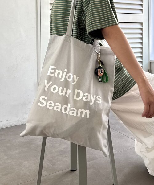 SEADAM】〈UNISEX〉メッセージプリントトートバッグ（トート