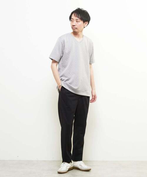MEN'S MELROSE(メンズメルローズ)の「リラックステーパードイージーパンツ | ストレッチ / 吸水速乾(スラックス・メンズ・チャコールグレー/ブラック・3/4/2)」の5枚目の写真