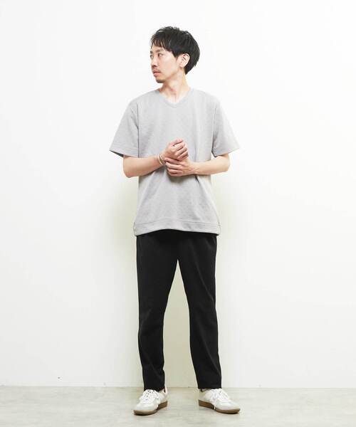 MEN'S MELROSE(メンズメルローズ)の「リラックステーパードイージーパンツ | ストレッチ / 吸水速乾(スラックス・メンズ・チャコールグレー/ブラック・3/4/2)」の4枚目の写真
