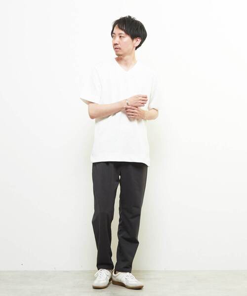 MEN'S MELROSE(メンズメルローズ)の「リラックステーパードイージーパンツ | ストレッチ / 吸水速乾(スラックス・メンズ・チャコールグレー/ブラック・3/4/2)」の9枚目の写真