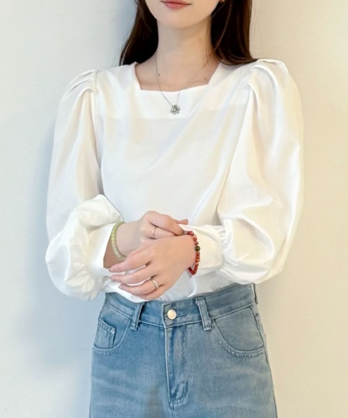 shoppinggo(ショッピングゴー)の「ブラウス レディース オフィスカジュアル(シャツ/ブラウス・レディース・ホワイト/ブルー・M/L)」の4枚目の写真