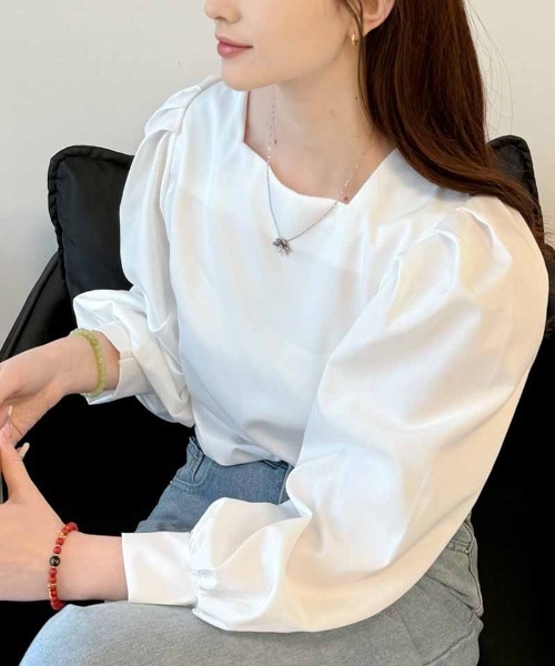 shoppinggo(ショッピングゴー)の「ブラウス レディース オフィスカジュアル(シャツ/ブラウス・レディース・ホワイト/ブルー・M/L)」の11枚目の写真