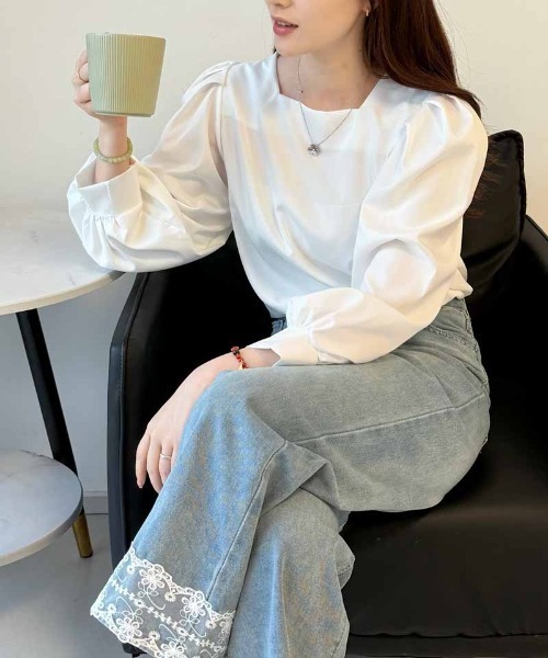 shoppinggo(ショッピングゴー)の「ブラウス レディース オフィスカジュアル(シャツ/ブラウス・レディース・ホワイト/ブルー・M/L)」の12枚目の写真
