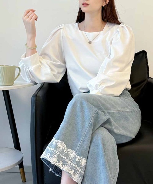 shoppinggo(ショッピングゴー)の「ブラウス レディース オフィスカジュアル(シャツ/ブラウス・レディース・ホワイト/ブルー・M/L)」の13枚目の写真