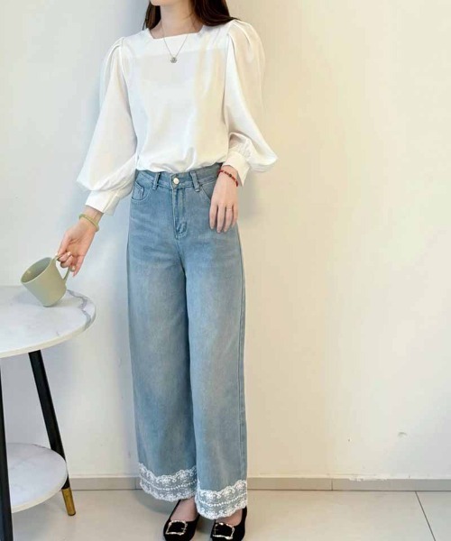 shoppinggo(ショッピングゴー)の「ブラウス レディース オフィスカジュアル(シャツ/ブラウス・レディース・ホワイト/ブルー・M/L)」の8枚目の写真