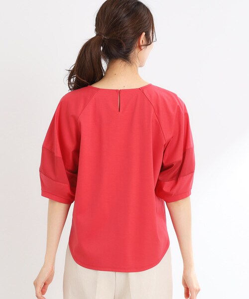 Reflect（リフレクト）の「【マシンウォッシュ可】キレイめラグランスリーブジャージ（Tシャツ/カットソー・レディース・オフホワイト/レッド系1/ネイビー/ライトグリーン/キャメル・09/11/05/07/17/15 /13）」の13枚目の写真