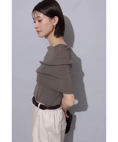 Arpege story(アルページュストーリー)の「麻混オフショルニット(ニット/セーター・レディース・ブラック/ミント/ブラウン/ホワイト・2/1)」の15枚目の写真