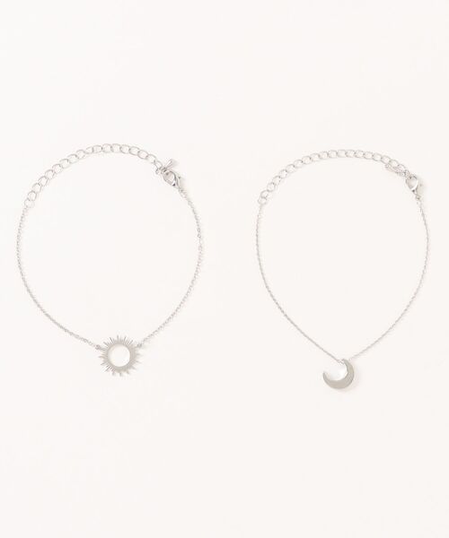 TONE SELECT GOODS（トーンセレクトグッズ）の「【float】月 太陽 モチーフ シンプル アンクレット【2本セット】（アンクレット・レディース・シルバー/ゴールド・FREE）」の6枚目の写真