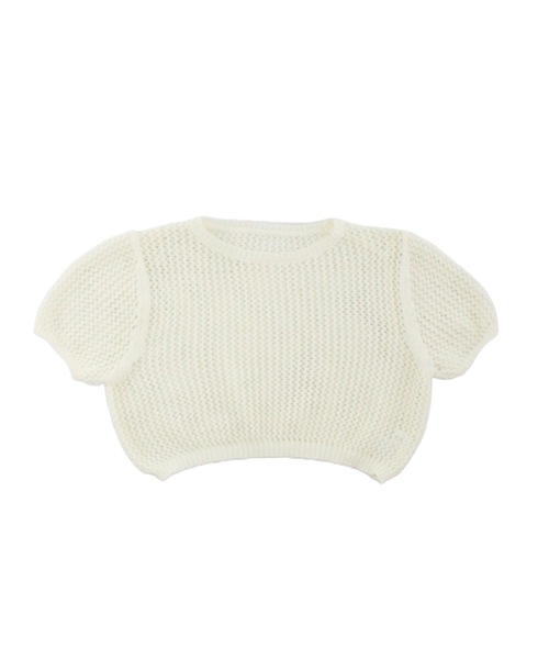 JilLA(ジルア)の「Short Mesh Knit / ショート丈メッシュニット(Tシャツ/カットソー・レディース・ホワイト/ブラック・FREE)」の9枚目の写真