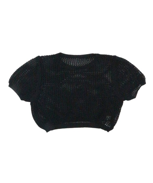 JilLA(ジルア)の「Short Mesh Knit / ショート丈メッシュニット(Tシャツ/カットソー・レディース・ホワイト/ブラック・FREE)」の10枚目の写真