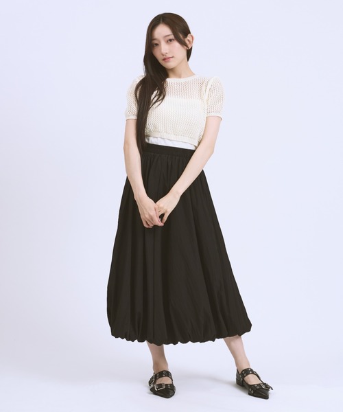 JilLA(ジルア)の「Short Mesh Knit / ショート丈メッシュニット(Tシャツ/カットソー・レディース・ホワイト/ブラック・FREE)」の21枚目の写真