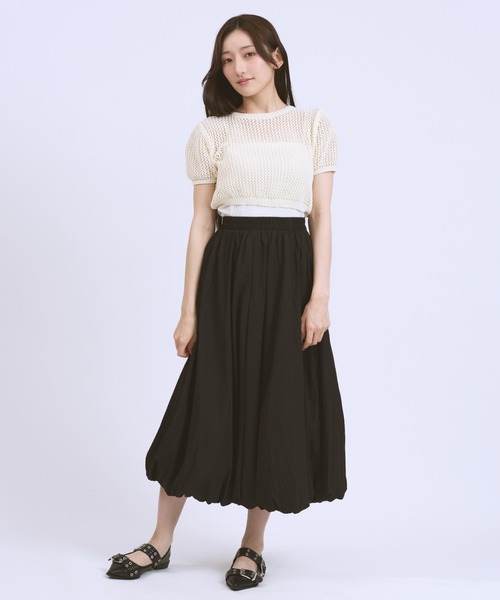 JilLA(ジルア)の「Short Mesh Knit / ショート丈メッシュニット(Tシャツ/カットソー・レディース・ホワイト/ブラック・FREE)」の22枚目の写真
