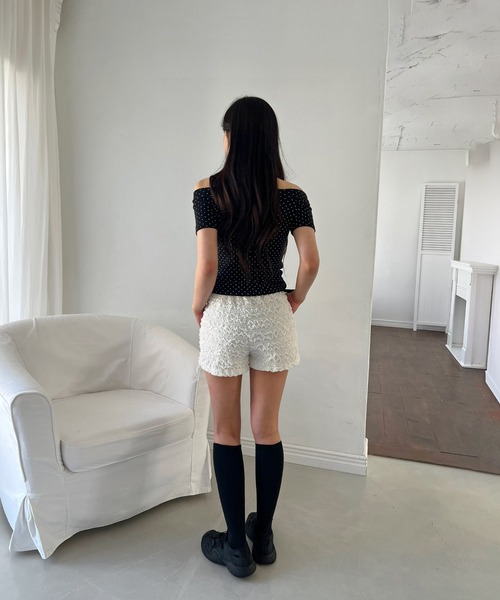 by muni:r(バイ ムニール)の「レースバンディングショートパンツ/2025 SS COLLECTION(その他パンツ・レディース・ホワイト/ブラック・FREE)」の7枚目の写真