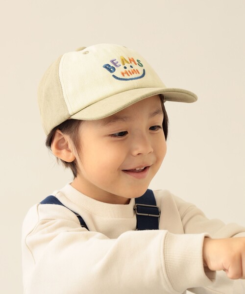 BEAMS mini（ビームスミニ）の「スマイル ツイル キャップ 2025FW（キャップ・キッズ・ナチュラル/オリーブ/ピンク・ONE SIZE）」の2枚目の写真