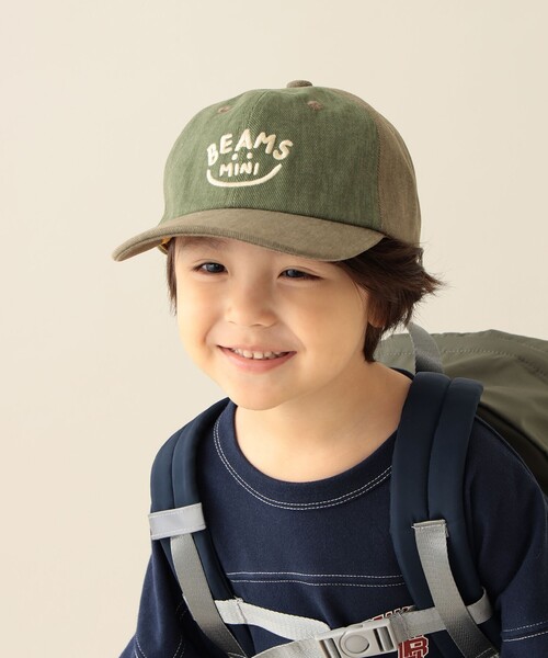 BEAMS mini（ビームスミニ）の「スマイル ツイル キャップ 2025FW（キャップ・キッズ・ナチュラル/オリーブ/ピンク・ONE SIZE）」の3枚目の写真