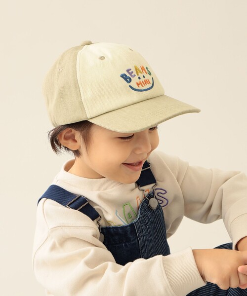 BEAMS mini（ビームスミニ）の「スマイル ツイル キャップ 2025FW（キャップ・キッズ・ナチュラル/オリーブ/ピンク・ONE SIZE）」の5枚目の写真