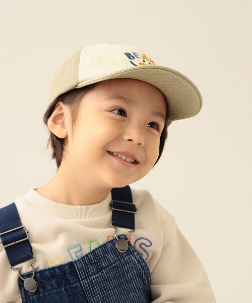 BEAMS mini（ビームスミニ）の「スマイル ツイル キャップ 2025FW（キャップ・キッズ・ナチュラル/オリーブ/ピンク・ONE SIZE）」の6枚目の写真