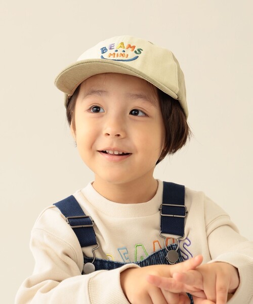 BEAMS mini（ビームスミニ）の「スマイル ツイル キャップ 2025FW（キャップ・キッズ・ナチュラル/オリーブ/ピンク・ONE SIZE）」の7枚目の写真