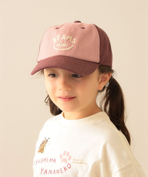 BEAMS mini（ビームスミニ）の「スマイル ツイル キャップ 2025FW（キャップ・キッズ・ナチュラル/オリーブ/ピンク・ONE SIZE）」の10枚目の写真