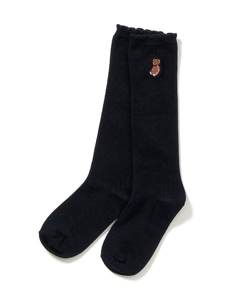 apres les cours（アプレレクール）の「ワンポイントハイソックス（ソックス/靴下・キッズ・アイボリー/ラベンダー/ネイビー/レッド・12/15 /18/21）」の3枚目の写真