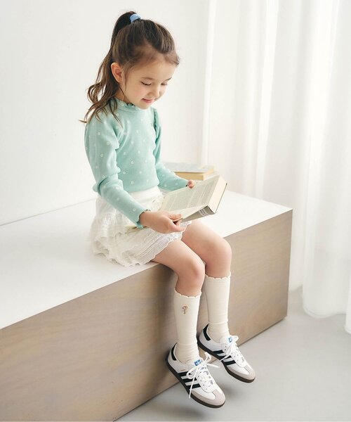 apres les cours（アプレレクール）の「ワンポイントハイソックス（ソックス/靴下・キッズ・アイボリー/ラベンダー/ネイビー/レッド・12/15 /18/21）」の10枚目の写真