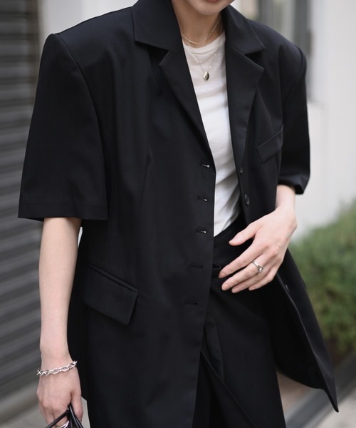 Marient（マリエント）の「ハーフスリーブオーバーJK（その他アウター・レディース・ブラック・FREE）」の4枚目の写真