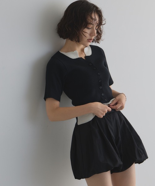 &. NOSTALGIA(アンドドットノスタルジア)の「【ZOZO限定】ナイロンタフタバルーンショートパンツ(その他パンツ・レディース・ホワイト/チャコールグレー/ブラック・M)」の8枚目の写真