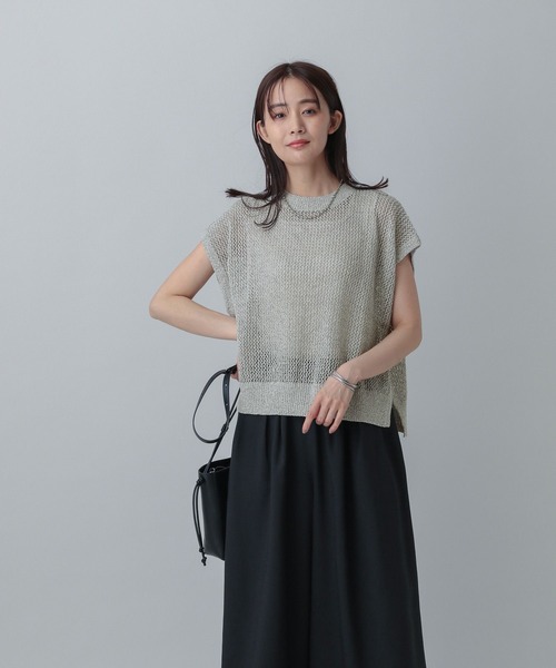 セール】MATINEE LINE/メッシュニットフレンチプルオーバー