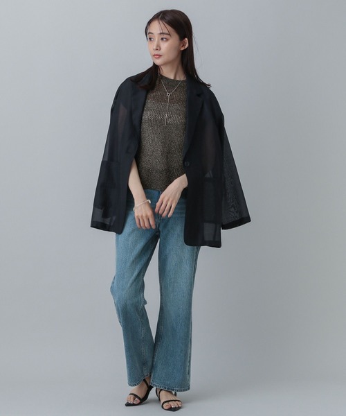 GLOBAL WORK（グローバルワーク）の「MATINEE LINE/メッシュニットフレンチプルオーバー/499714（ニット/セーター・レディース・ホワイト×シルバー/ブラック系その他/ベージュ・MEDIUM/LARGE）」の12枚目の写真