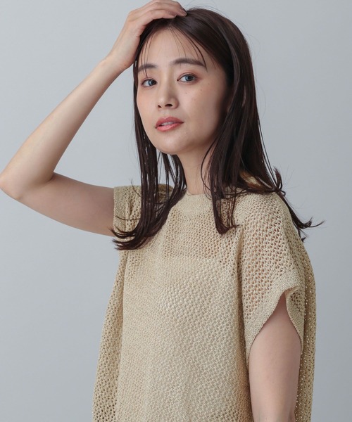 【アサ出品】 セール】MATINEE LINE/メッシュニットフレンチプルオーバー