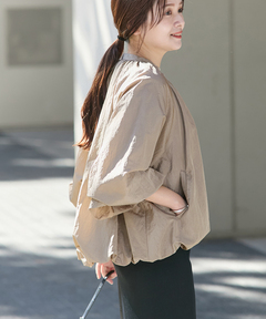 【超美品】定価¥18,700 ウォッシャブルギャザーブルゾン春夏ジャケット 超美品】定価¥18,700 ウォッシャブルギャザーブルゾン春夏ジャケット