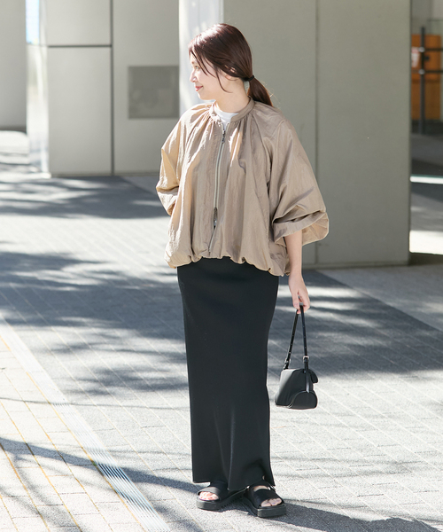 JOURNAL STANDARD(ジャーナルスタンダード)の「《追加》ワッシャーナイロンギャザーブルゾン(その他アウター・レディース・ブラック/ベージュ・FREE)」の5枚目の写真