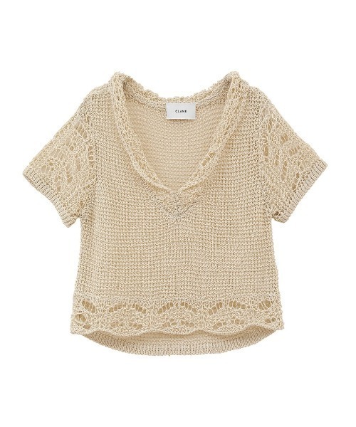 トップス CLANE CROPPED CROCHET KNIT TOPS CROPPED CROCHET KNIT TOPS｜TOPS(トップス)｜CLANE OFFICIAL