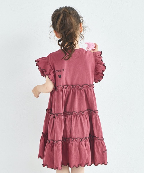 pairmanon(ペアマノン)の「【UVカット】【吸水速乾】【接触冷感】サマーファンクション 刺繍 メローティアードOP(ワンピース・キッズ・ピンク/レッド系その他/ブラック・100/110/120/130/140/150/90)」の15枚目の写真