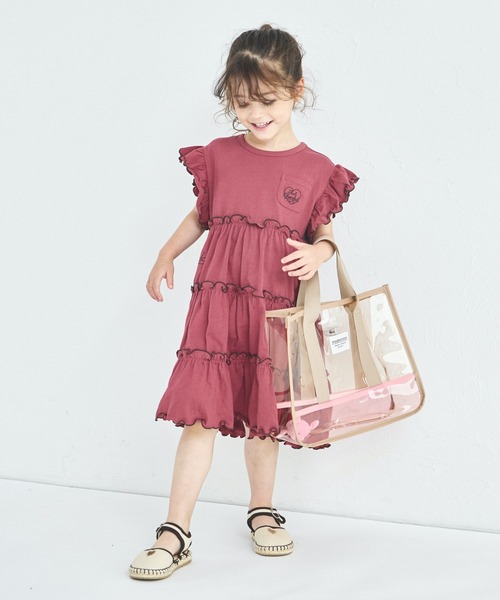 pairmanon(ペアマノン)の「【UVカット】【吸水速乾】【接触冷感】サマーファンクション 刺繍 メローティアードOP(ワンピース・キッズ・ピンク/レッド系その他/ブラック・100/110/120/130/140/150/90)」の17枚目の写真