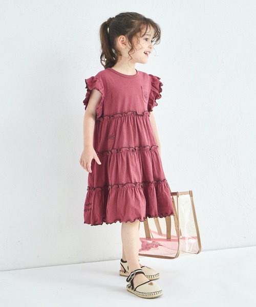 pairmanon(ペアマノン)の「【UVカット】【吸水速乾】【接触冷感】サマーファンクション 刺繍 メローティアードOP(ワンピース・キッズ・ピンク/レッド系その他/ブラック・100/110/120/130/140/150/90)」の18枚目の写真