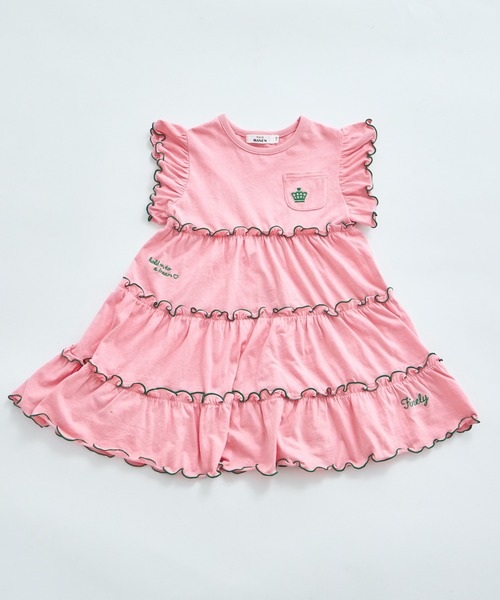 pairmanon(ペアマノン)の「【UVカット】【吸水速乾】【接触冷感】サマーファンクション 刺繍 メローティアードOP(ワンピース・キッズ・ピンク/レッド系その他/ブラック・100/110/120/130/140/150/90)」の20枚目の写真