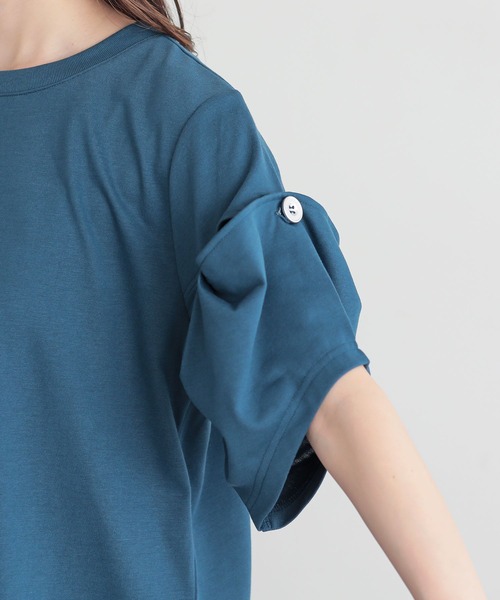 n'OrLABEL（ノアールレーベル）の「『スラッシュ開きドレープカットソー』（Tシャツ/カットソー・レディース・オフホワイト/ブルー/ブラック・1/2）」の19枚目の写真