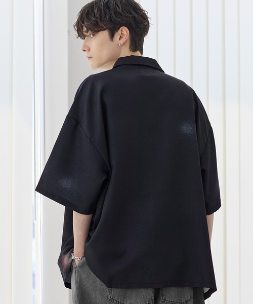 アソート総柄グラフィックプリントドレープ比翼シャツ（シャツ