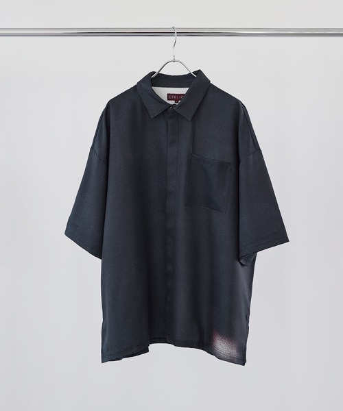 あさひ　値下げ　新品　BRIEFING マーブル模様 ブラックシャツ L セール】ビッグシルエット総柄シャツ（シャツ/ブラウス