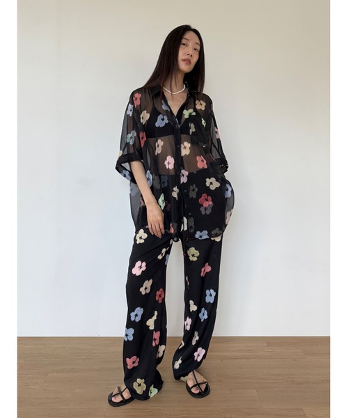 Didot.showroom（ディドット ショールーム）の「【DIDOT.】フラワーパターンワイドパンツ（その他パンツ・レディース・アイボリー/ブラック・FREE）」の16枚目の写真
