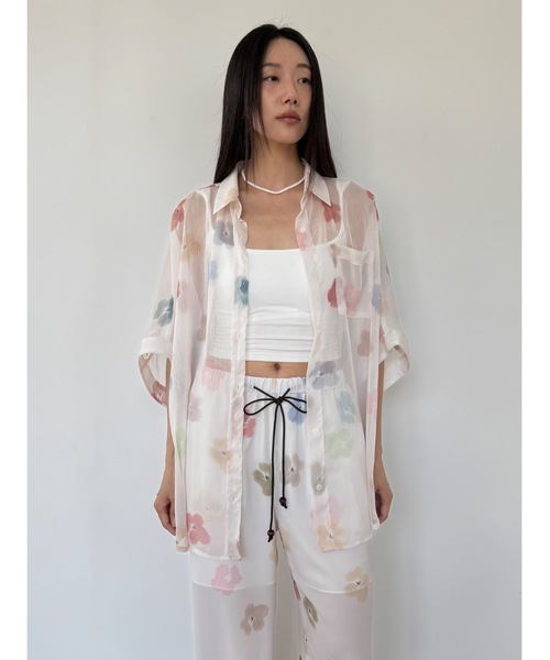 Didot.showroom（ディドット ショールーム）の「【DIDOT.】フラワーパターンワイドパンツ（その他パンツ・レディース・アイボリー/ブラック・FREE）」の10枚目の写真