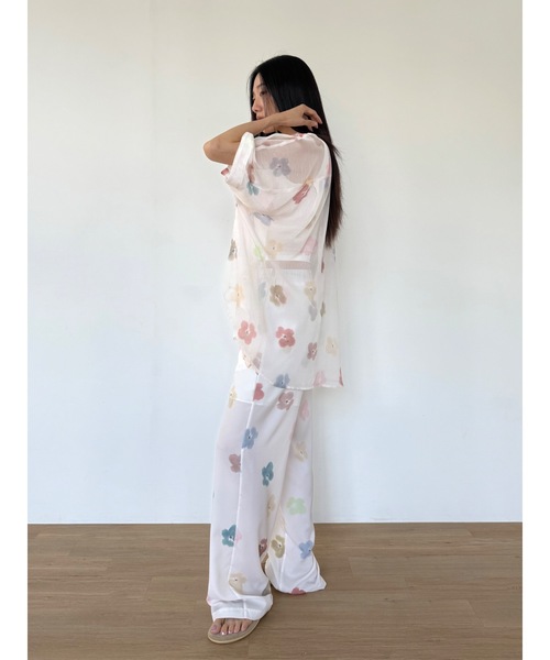 Didot.showroom（ディドット ショールーム）の「【DIDOT.】フラワーパターンワイドパンツ（その他パンツ・レディース・アイボリー/ブラック・FREE）」の13枚目の写真