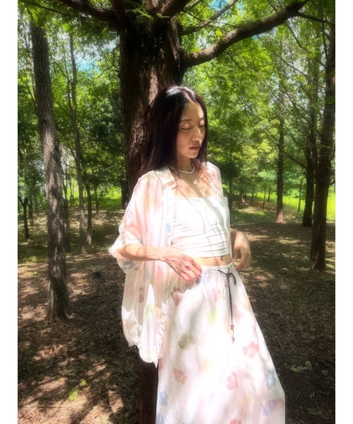 Didot.showroom（ディドット ショールーム）の「【DIDOT.】フラワーパターンワイドパンツ（その他パンツ・レディース・アイボリー/ブラック・FREE）」の5枚目の写真