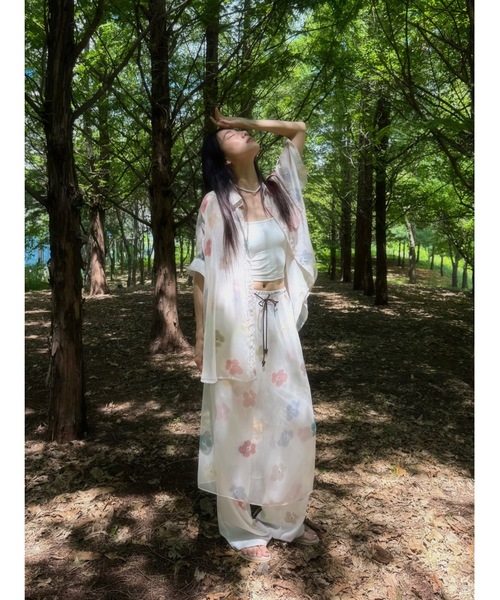 Didot.showroom（ディドット ショールーム）の「【DIDOT.】フラワーパターンワイドパンツ（その他パンツ・レディース・アイボリー/ブラック・FREE）」の7枚目の写真