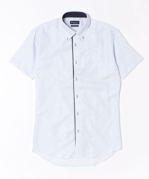 TOKYO SHIRTS(トウキョウシャツ)の「【超形態安定】 形態安定ノンアイロン ボタンダウン 半袖ビジネスワイシャツ(ビジネスシャツ・メンズ・サックスブルー・首回り43cm/首回り41cm/首回り39cm/首回り42cm/首回り37cm)」の6枚目の写真