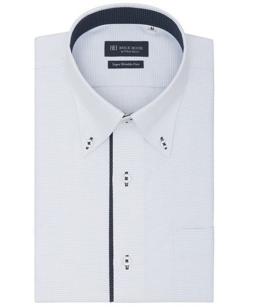 TOKYO SHIRTS(トウキョウシャツ)の「【超形態安定】 形態安定ノンアイロン ボタンダウン 半袖ビジネスワイシャツ(ビジネスシャツ・メンズ・サックスブルー・首回り43cm/首回り41cm/首回り39cm/首回り42cm/首回り37cm)」の1枚目の写真
