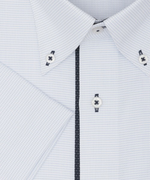 TOKYO SHIRTS(トウキョウシャツ)の「【超形態安定】 形態安定ノンアイロン ボタンダウン 半袖ビジネスワイシャツ(ビジネスシャツ・メンズ・サックスブルー・首回り43cm/首回り41cm/首回り39cm/首回り42cm/首回り37cm)」の3枚目の写真