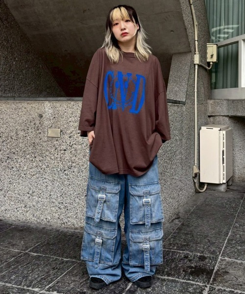 Candy Stripper（キャンディストリッパー）の「CND SMILE BIG Tシャツ（Tシャツ/カットソー・レディース・チャコール/ブラウン/アイボリー・FREE）」の15枚目の写真